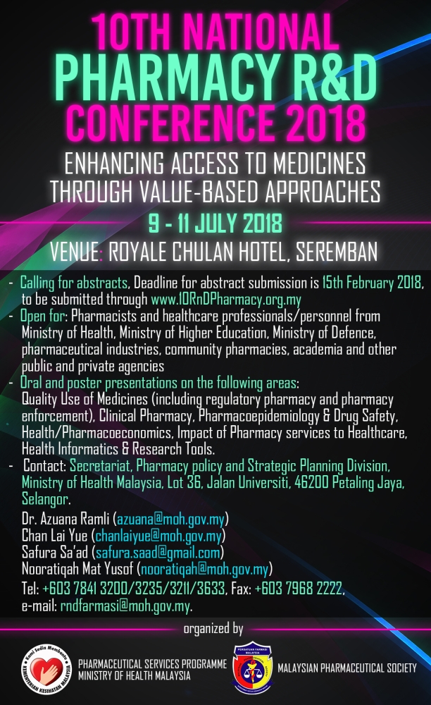 10th National Pharmacy R&D Conference 2018